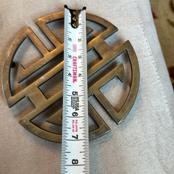 Vintage Italian Silver Plated Chinese Longevity Symbol Trivet Art Deco in Box - Picture 5 of 5